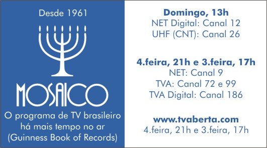 Mosaico em novos horários e canais