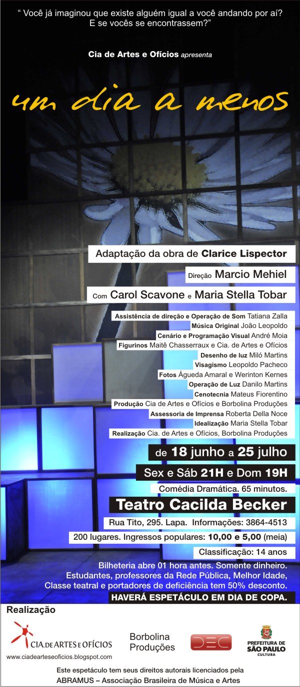 Um dia a menos: uma homenagem para Clarice Lispector