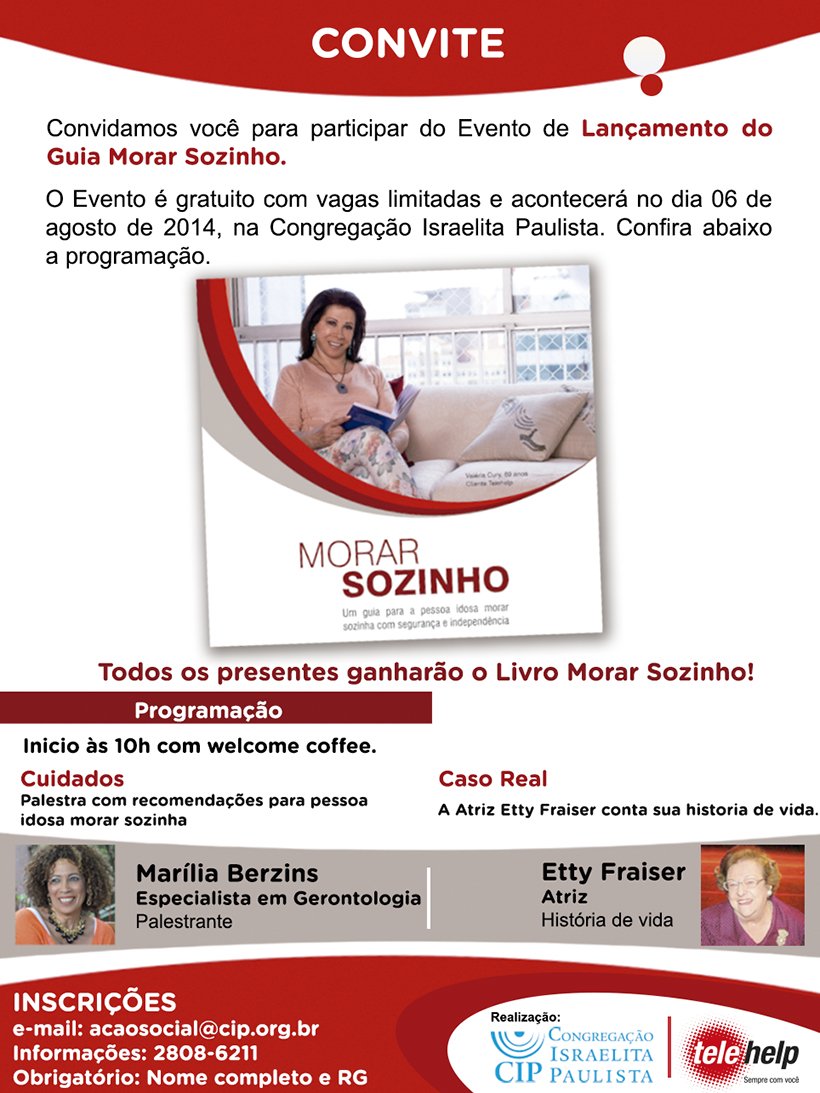 Telehelp e CIP lançam o guia “Morar Sozinho”