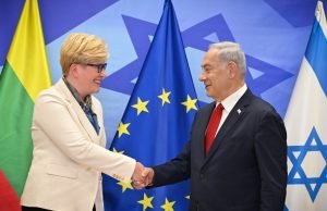 O primeiro-ministro Benjamin Netanyahu se reúne com a primeira-ministra da Lituânia, Ingrida Šimonytė