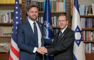O presidente Isaac Herzog se encontra com o vice-presidente dos EUA, JD Vance